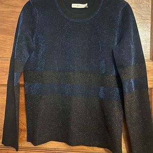 Tory Burch Blue/Black Sparkle Sweater